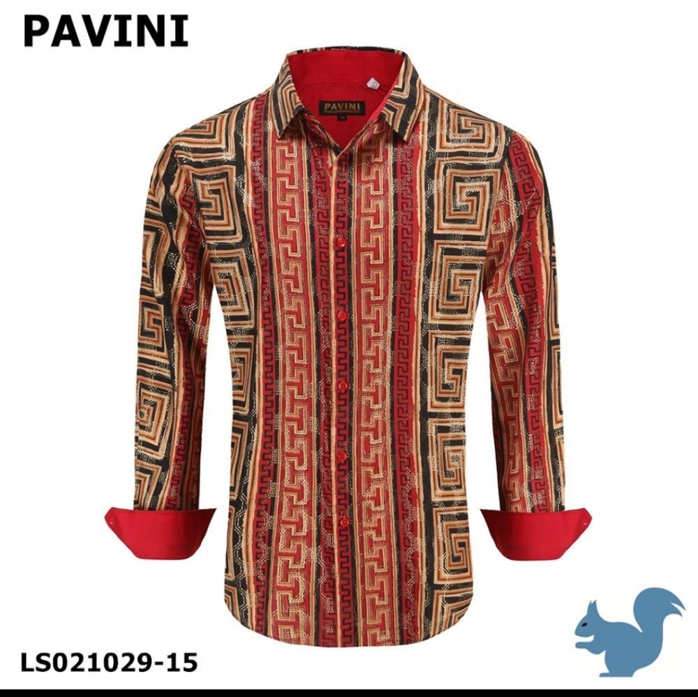 1029 pavini b1 red long-sleeve shirt for men